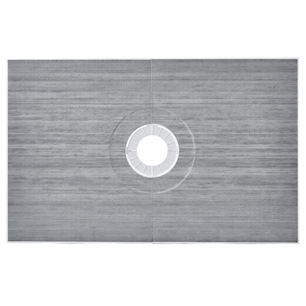 VEVOR Shower Curb Kit, 1524x965mm Shower Pan Kit with 160mm Central Drain, Lightweight EPS Shower Installation Kits with 2 Waterproof Cloths, Shower Pan Slope Sticks Fit for Bathroom