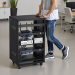 VEVOR 16U AV Rack, 90.7 kg Max Load Capacity, Home Recording Studio Rack with Lockable Caster Wheels, Open Frame Server Cabinet, Special Vent Design, for Audio Video Musical & IT Equipment Mounting