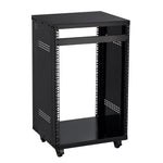 VEVOR 16U AV Rack, 90.7 kg Max Load Capacity, Home Recording Studio Rack with Lockable Caster Wheels, Open Frame Server Cabinet, Special Vent Design, for Audio Video Musical & IT Equipment Mounting