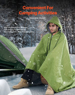 VEVOR Camping Blanket 2x1,5m (79" x 59") Wearable Warm Stadium Blanket Outdoor Light Green