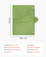 VEVOR Camping Blanket 2x1,5m (79" x 59") Wearable Warm Stadium Blanket Outdoor Light Green