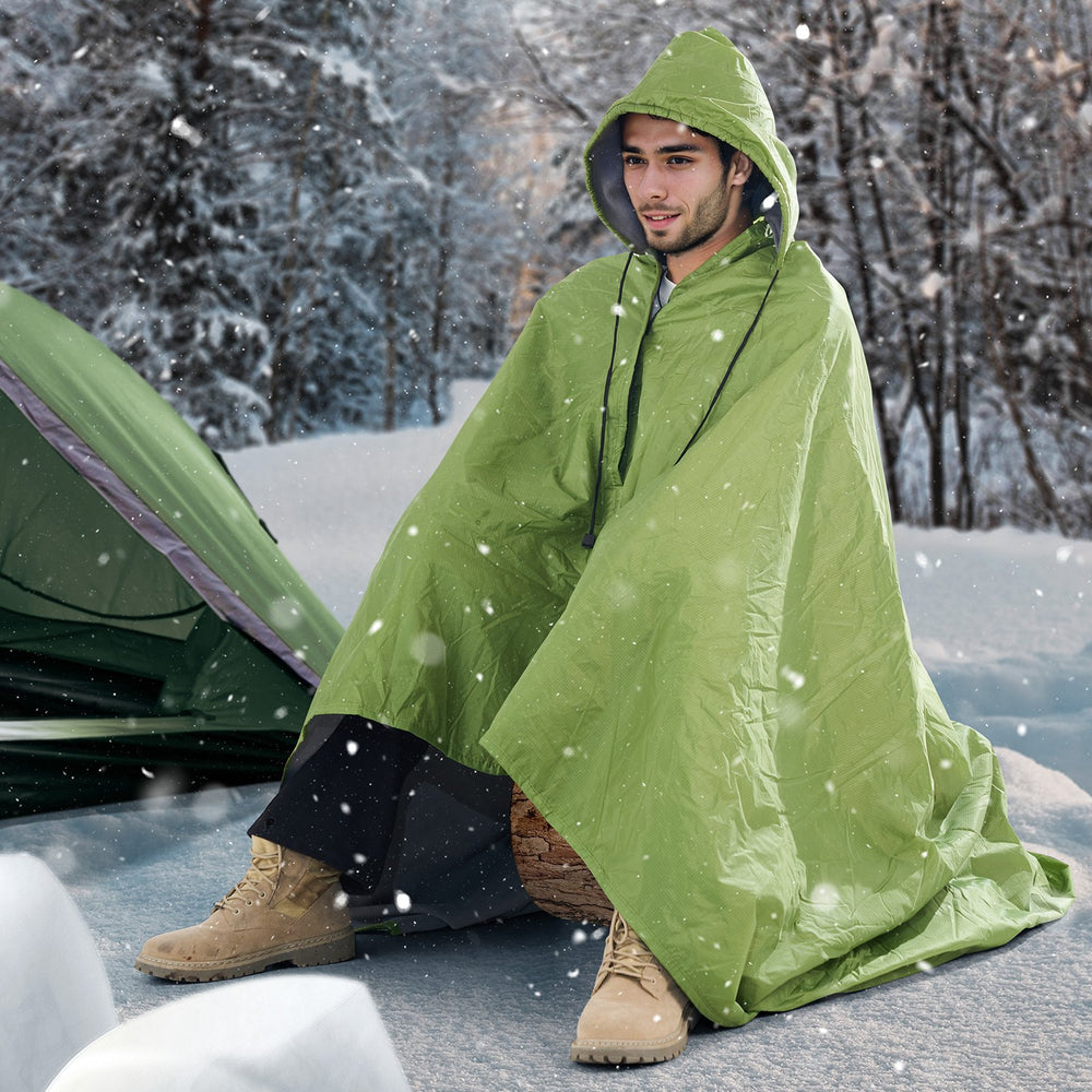 VEVOR Camping Blanket 2x1,5m (79" x 59") Wearable Warm Stadium Blanket Outdoor Light Green