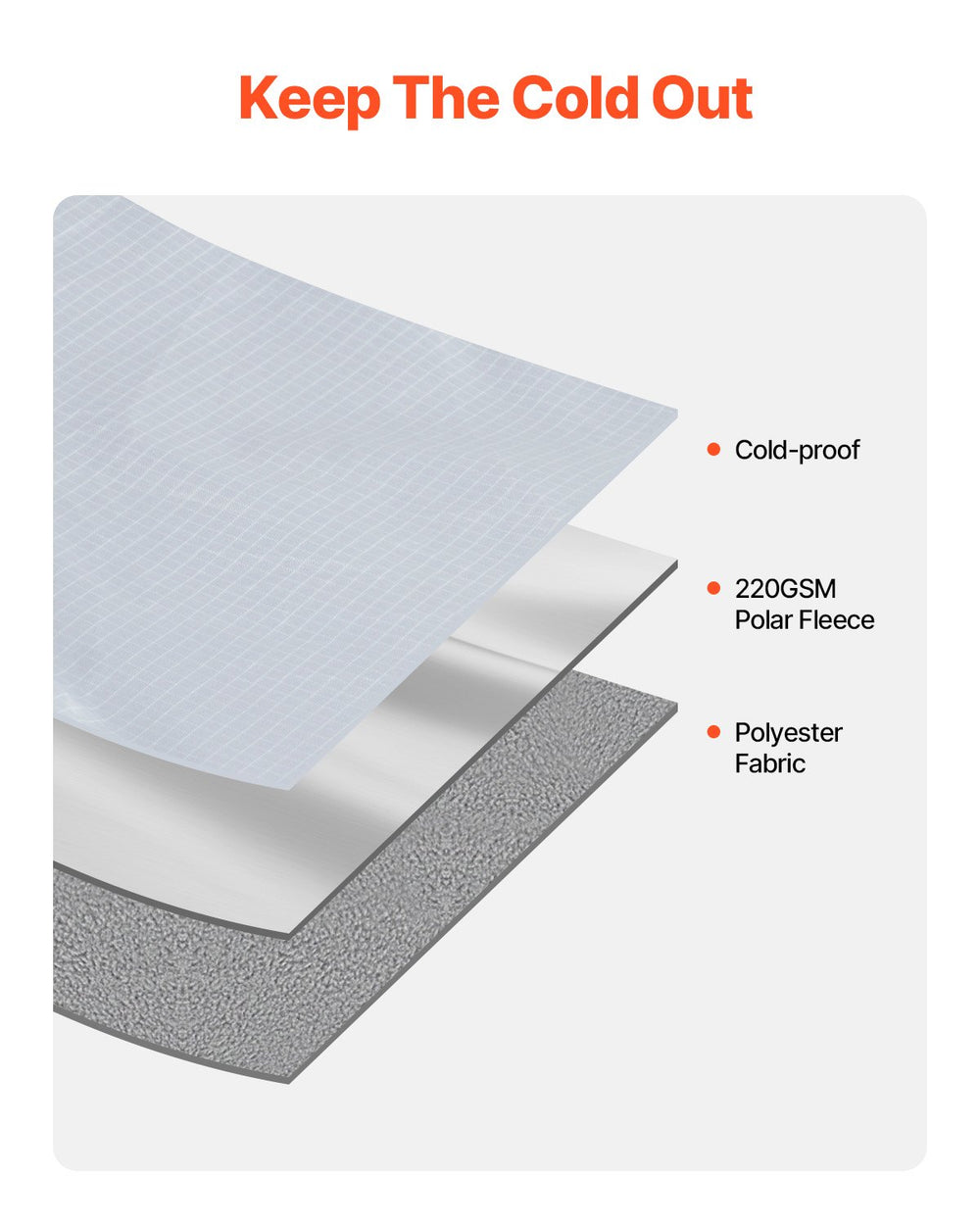 VEVOR Camping Blanket 2x1.5m (79" x 59") Wearable Warm Stadium Blanket Outdoor Light Grey