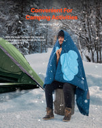 VEVOR Camping Blanket 1.9 x 1.32 m (75" x 52") Wearable Warm Stadium Blanket Outdoor Printed