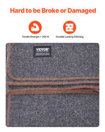 VEVOR Wool Camping Blanket 1,62x2,23m / 64" x 88" Warm for Camping Hiking Travel Dark Grey