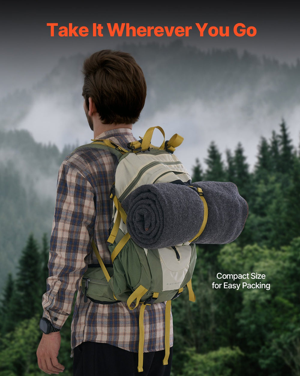 VEVOR Wool Camping Blanket 1,62x2,23m / 64" x 88" Warm for Camping Hiking Travel Dark Grey