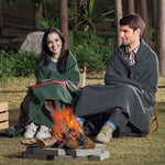 VEVOR Wool Camping Blanket 1,62x2,23m / 64" x 88" Warm for Camping Hiking Travel Dark Grey