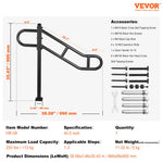 VEVOR Single Post Handrail for Outdoor 1-3 Step 102.9 cm Stair Handrail Floor Mount