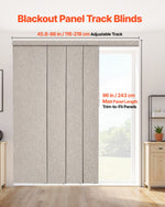 VEVOR Panel Track Blinds, Extendable Track from 116 cm to 218 cm W, Trimmable Panel Curtains Up to 243cm H, Vertical Blackout Panel Blinds for Sliding Doors, Patio Doors, Room Divider, Windows, Brown
