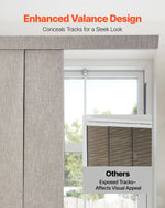 VEVOR Panel Track Blinds, Extendable Track from 116 cm to 218 cm W, Trimmable Panel Curtains Up to 243cm H, Vertical Blackout Panel Blinds for Sliding Doors, Patio Doors, Room Divider, Windows, Brown