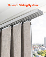 VEVOR Panel Track Blinds, Extendable Track from 116 cm to 218 cm W, Trimmable Panel Curtains Up to 243cm H, Vertical Blackout Panel Blinds for Sliding Doors, Patio Doors, Room Divider, Windows, Brown