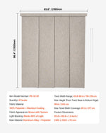 VEVOR Panel Track Blinds, Extendable Track from 116 cm to 218 cm W, Trimmable Panel Curtains Up to 243cm H, Vertical Blackout Panel Blinds for Sliding Doors, Patio Doors, Room Divider, Windows, Brown