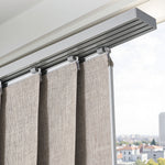 VEVOR Panel Track Blinds, Extendable Track from 116 cm to 218 cm W, Trimmable Panel Curtains Up to 243cm H, Vertical Blackout Panel Blinds for Sliding Doors, Patio Doors, Room Divider, Windows, Brown