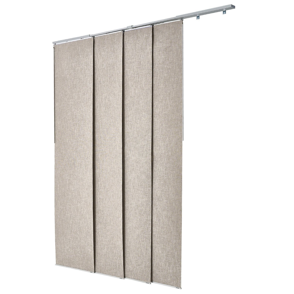 VEVOR Panel Track Blinds, Extendable Track from 116 cm to 218 cm W, Trimmable Panel Curtains Up to 243cm H, Vertical Blackout Panel Blinds for Sliding Doors, Patio Doors, Room Divider, Windows, Brown
