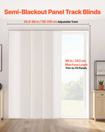 VEVOR Panel Track Blinds, Extendable Track from 116 cm to 218 cm W, Trimmable Panel Curtains Up to 243cm H, Adjustable Vertical Panel Blinds for Sliding Doors, Patio Doors, Room Divider, Light Brown