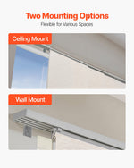 VEVOR Panel Track Blinds, Extendable Track from 116 cm to 218 cm W, Trimmable Panel Curtains Up to 243cm H, Adjustable Vertical Panel Blinds for Sliding Doors, Patio Doors, Room Divider, Light Brown