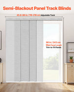 VEVOR Panel Track Blinds, Extendable Track from 116 cm to 218 cm W, Trimmable Panel Curtains Up to 243cm H, Adjustable Vertical Panel Blinds for Sliding Doors, Patio Doors, Room Divider, Window, Gray