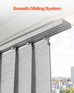 VEVOR Panel Track Blinds, Extendable Track from 116 cm to 218 cm W, Trimmable Panel Curtains Up to 243cm H, Adjustable Vertical Panel Blinds for Sliding Doors, Patio Doors, Room Divider, Window, Gray