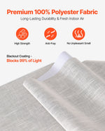 VEVOR Panel Track Blinds, Extendable Track from 116 cm to 218 cm W, Trimmable Panel Curtains Up to 243cm H, Vertical Blackout Panel Blinds for Sliding Doors, Patio Doors, Room Divider, Light Gray