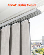 VEVOR Panel Track Blinds, Extendable Track from 116 cm to 218 cm W, Trimmable Panel Curtains Up to 243cm H, Vertical Blackout Panel Blinds for Sliding Doors, Patio Doors, Room Divider, Light Gray