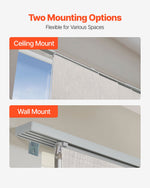 VEVOR Panel Track Blinds, Extendable Track from 116 cm to 218 cm W, Trimmable Panel Curtains Up to 243cm H, Vertical Blackout Panel Blinds for Sliding Doors, Patio Doors, Room Divider, Light Gray