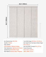 VEVOR Panel Track Blinds, Extendable Track from 116 cm to 218 cm W, Trimmable Panel Curtains Up to 243cm H, Vertical Blackout Panel Blinds for Sliding Doors, Patio Doors, Room Divider, Light Gray