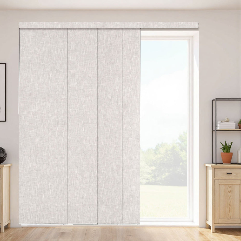 VEVOR Panel Track Blinds, Extendable Track from 116 cm to 218 cm W, Trimmable Panel Curtains Up to 243cm H, Vertical Blackout Panel Blinds for Sliding Doors, Patio Doors, Room Divider, Light Gray