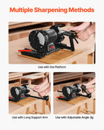 VEVOR Multi-Grind Sharpening System, Vari-Grind Pro Sharpening Jig Kit for 6" & 8" Bench Grinders – with Platform, Long Support Arm & Fingernail Gouge Jig, for Chisels, Woodturning, Plane Irons