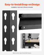 VEVOR Storage Shelves, 2000 lbs, 5 Tier Garage Storage Shelving, 16" D x 32" W x 62.8" H Adjustable Metal Shelves for Garage Shelves Utility Rack Shelf, Ideal for Kitchen, Warehouse, Basement, Black