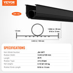 VEVOR Garage Door Threshold and Bottom Seals Kit, 20 FT U Shape+O Ring Universal Garage Door Bottom Seal Weatherstrip PVC, Combine with Weatherproof Garage Threshold Seal Strip with Adhesive, Black