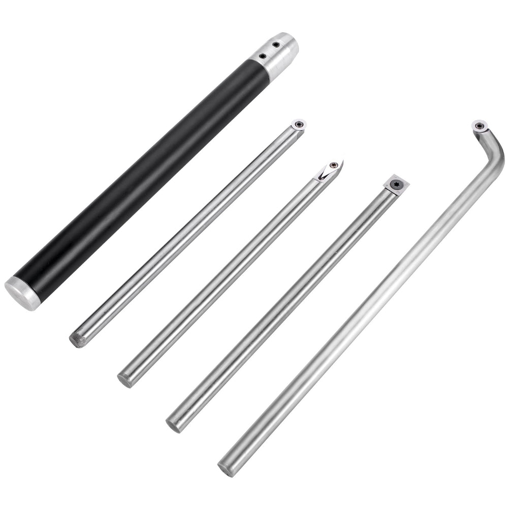 VEVOR Wood Turning Tools for Lathe 4 PCS Set, Carbide Lathe Tools with Diamond Shape, Round, Square Cutters Replaceable Turning Lathe Chisels with a Grip Handle Lathe Tools for Craft DIY Hobbyists