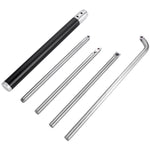 VEVOR Wood Turning Tools for Lathe 4 PCS Set, Carbide Lathe Tools with Diamond Shape, Round, Square Cutters Replaceable Turning Lathe Chisels with a Grip Handle Lathe Tools for Craft DIY Hobbyists