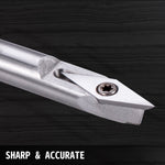 VEVOR Wood Turning Tools for Lathe 4 PCS Set, Carbide Lathe Tools with Diamond Shape, Round, Square Cutters Replaceable Turning Lathe Chisels with a Grip Handle Lathe Tools for Craft DIY Hobbyists