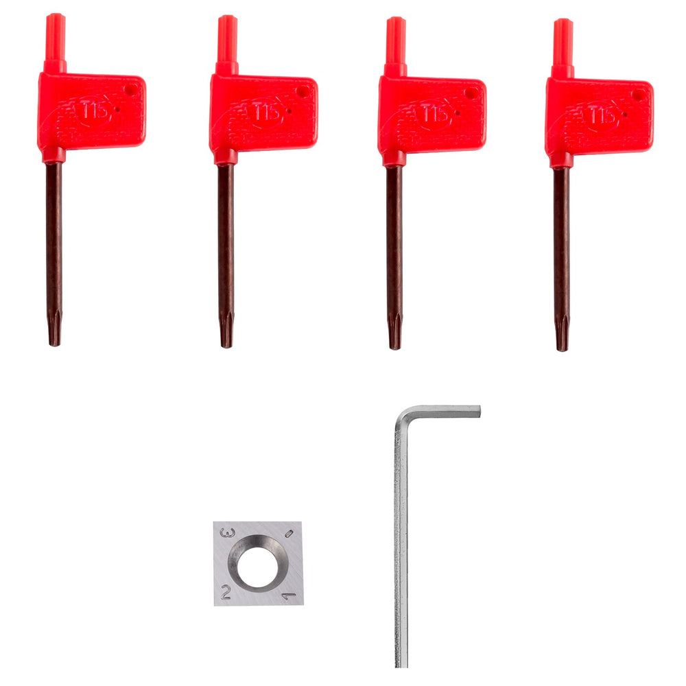 VEVOR Wood Turning Tools for Lathe 4 PCS Set, Carbide Lathe Tools with Diamond Shape, Round, Square Cutters Replaceable Turning Lathe Chisels with a Grip Handle Lathe Tools for Craft DIY Hobbyists