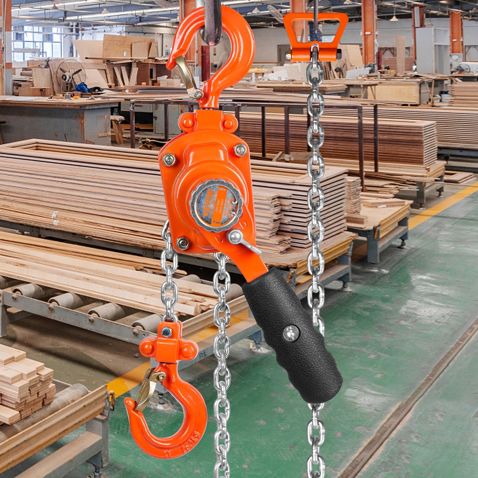 VEVOR Manual Lever Chain Hoist, 1/4 Ton 250 kg Capacity 3.05m Come Along, G80 Galvanized Carbon Steel with Weston Double-Pawl Brake, Auto Chain Leading & 360° Rotation Hook, for Garage Factory Dock