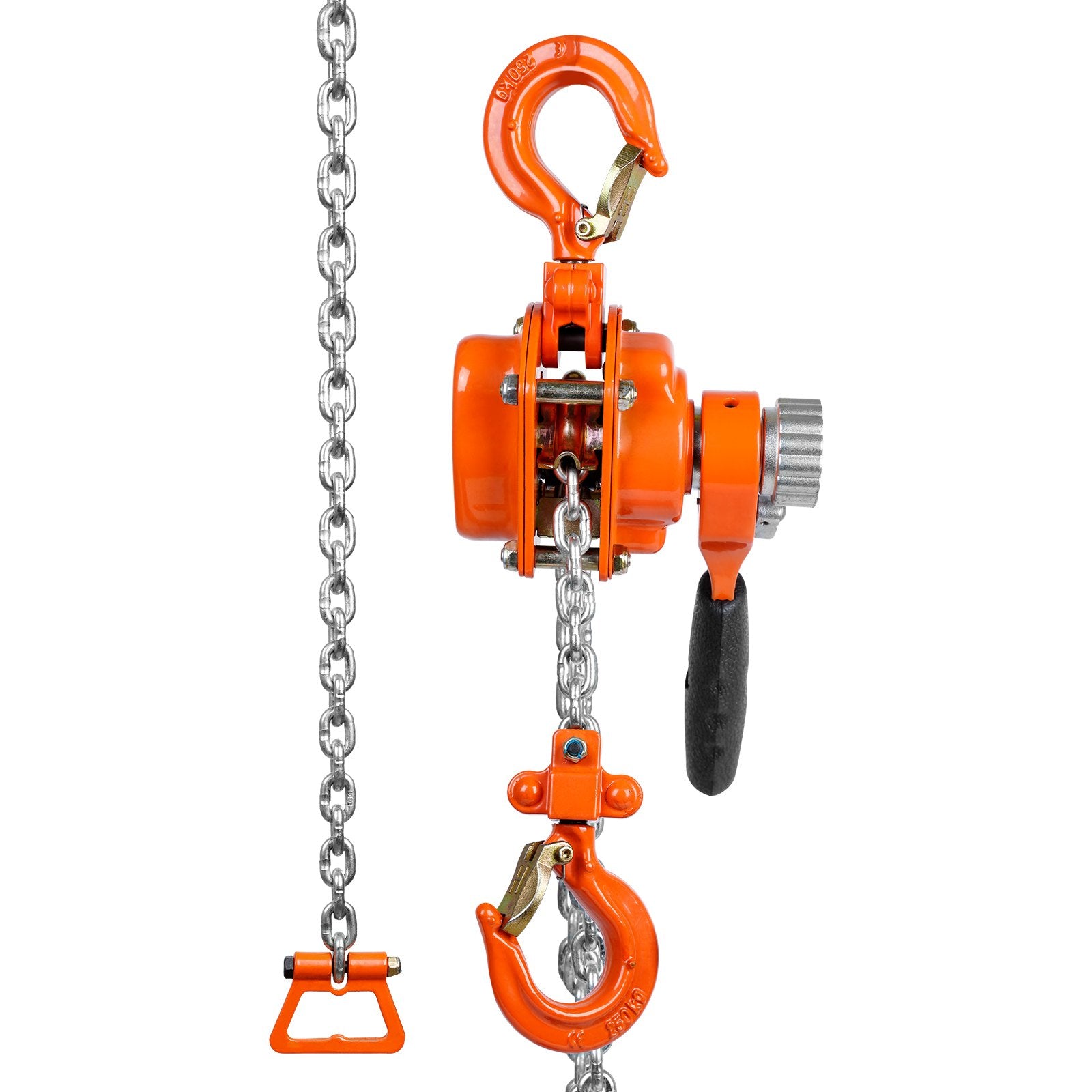 VEVOR Manual Lever Chain Hoist, 1/4 Ton 250 kg Capacity 3.05m Come Along, G80 Galvanized Carbon Steel with Weston Double-Pawl Brake, Auto Chain Leading & 360° Rotation Hook, for Garage Factory Dock