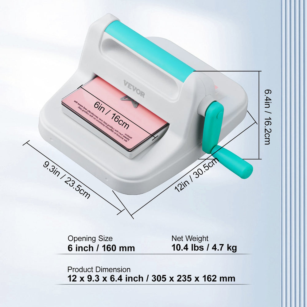 VEVOR Manual Die Cutting Embossing Machine 15.2 cm Opening For Art Craft Scrapbooking
