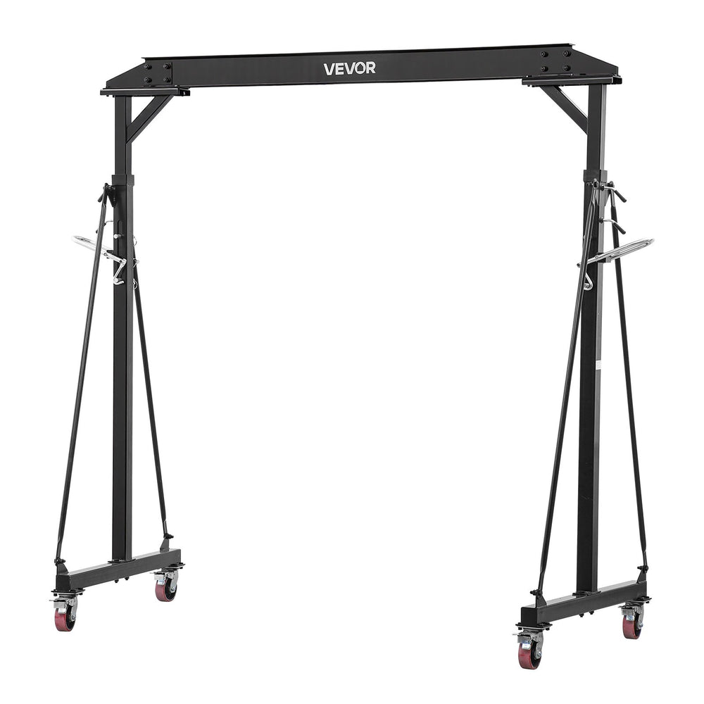 VEVOR Adjustable Gantry Crane, 997.9 kg Capacity, Portable Shop Lift Hoist with 2430-3630 mm Height Adjustable, Locking Wheels, Steel Construction, for Factory, Warehouse, Auto Repair, Frame Only