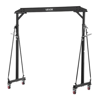 VEVOR Adjustable Gantry Crane, 997.9 kg Capacity, Portable Shop Lift Hoist with 2430-3630 mm Height Adjustable, Locking Wheels, Steel Construction, for Factory, Warehouse, Auto Repair, Frame Only