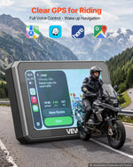 VEVOR 5 Inch Wireless Motorcycle Carplay with Apple Carplay & Android Auto, HD Touchscreen GPS Navigation System with Dual Bluetooth, Siri/Google Voice Assistant, IP67, Compatible with BMW Motorcycles