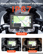 VEVOR 7 Inch Wireless Motorcycle Carplay with Apple Carplay & Android Auto, HD Touchscreen GPS Navigation System with Dual Bluetooth, Siri/Google Voice Assistant, IP67, Compatible with BMW Motorcycles