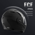 VEVOR Motorcycle Helmet, Unmasked, Smart Street ABS & High Density Helmet with Bluetooth Slot & Interchangeable Lens, DOT Approved Comfortable Motocross Helmet, Fit for Youth & Adults