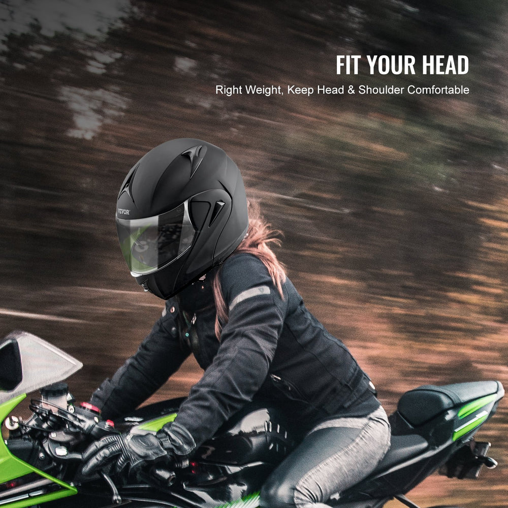 VEVOR Motorcycle Helmet, Unmasked, Smart Street ABS & High Density Helmet with Bluetooth Slot & Interchangeable Lens, DOT Approved Comfortable Motocross Helmet, Fit for Youth & Adults