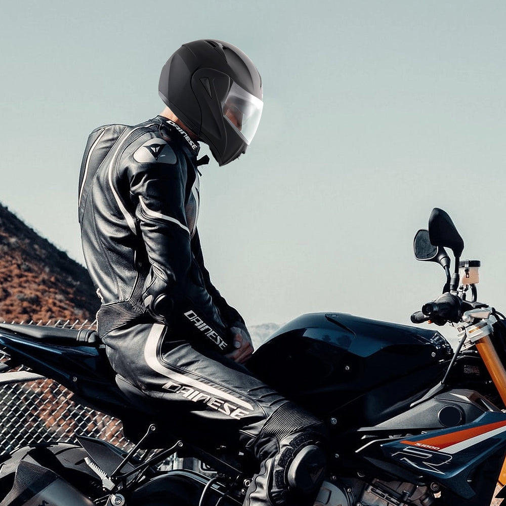 VEVOR Motorcycle Helmet, Unmasked, Smart Street ABS & High Density Helmet with Bluetooth Slot & Interchangeable Lens, DOT Approved Comfortable Motocross Helmet, Fit for Youth & Adults
