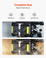 VEVOR Motorcycle Top Case, Universal Aluminum Alloy Motorbike Tail Box with Leather Lining, 55L Waterproof Detachable Motorcycle Top Box with Lock & Back Cushion, Fit for 99% of Motorcycle Frames