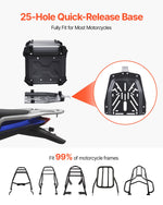 VEVOR Motorcycle Top Case, Universal Aluminum Alloy Motorbike Tail Box with Leather Lining, 55L Waterproof Detachable Motorcycle Top Box with Lock & Back Cushion, Fit for 99% of Motorcycle Frames