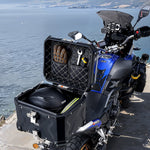 VEVOR Motorcycle Top Case, Universal Aluminum Alloy Motorbike Tail Box with Leather Lining, 55L Waterproof Detachable Motorcycle Top Box with Lock & Back Cushion, Fit for 99% of Motorcycle Frames
