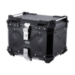 VEVOR Motorcycle Top Case, Universal Aluminum Alloy Motorbike Tail Box with Leather Lining, 55L Waterproof Detachable Motorcycle Top Box with Lock & Back Cushion, Fit for 99% of Motorcycle Frames