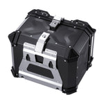 VEVOR Motorcycle Top Case, Universal Aluminum Alloy Motorbike Tail Box with Leather Lining, 55L Waterproof Detachable Motorcycle Top Box with Lock & Back Cushion, Fit for 99% of Motorcycle Frames