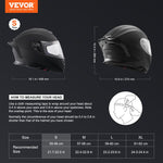 VEVOR Motorcycle Helmet, Full Face, Smart Street ABS & High Density Helmet with Bluetooth Slot & Interchangeable Lens, DOT Approved Comfortable Motocross Helmet, Fit for Youth & Adults